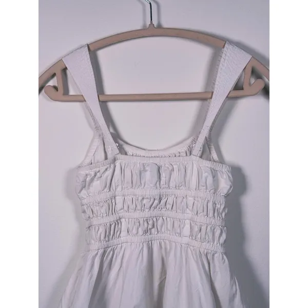 Sunday Best Martine Tiered Cotton Poplin Mini Dress XXS White Coquette Cottage - Image 6