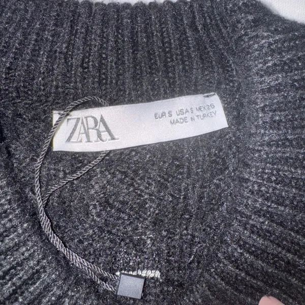 Zara Black Cable Knit Cutout Sweater Womens Size S Pullover Long‎ Sleeve - Image 5