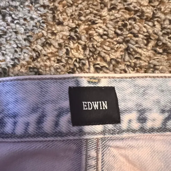 Edwin Wide Leg Jeans High Rise Acid Wash Denim Pants Relaxed Fit Size 26‎ - Image 3