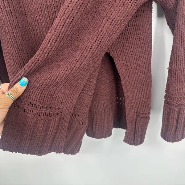 Aerie Maroon Turtleneck Sweater Size Small Boho Fall Cozy - Image 3
