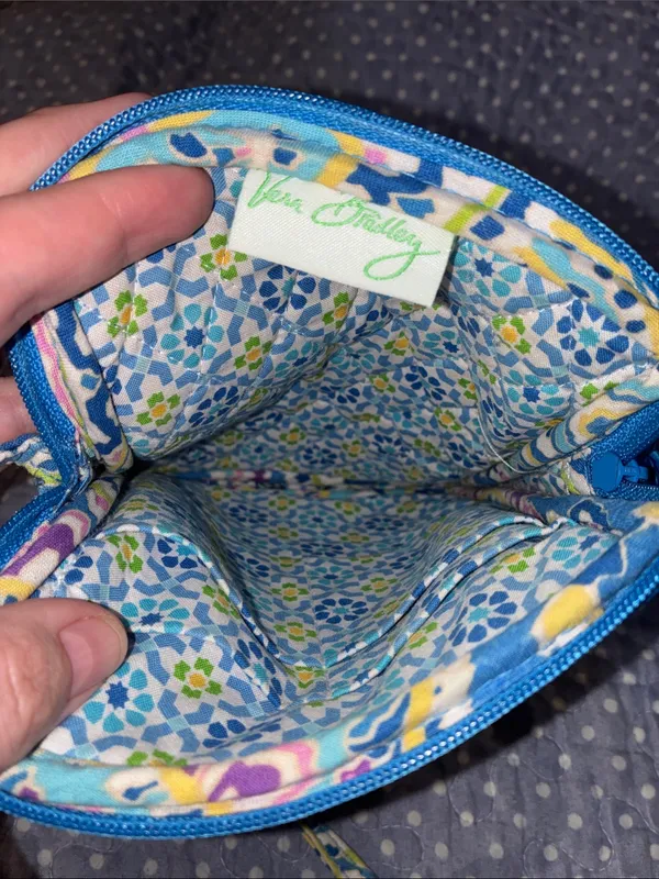 Vera Bradley Capri Blue Paisley Quilted Crossbody Bag Purse Blue, Green, Purple - Image 10