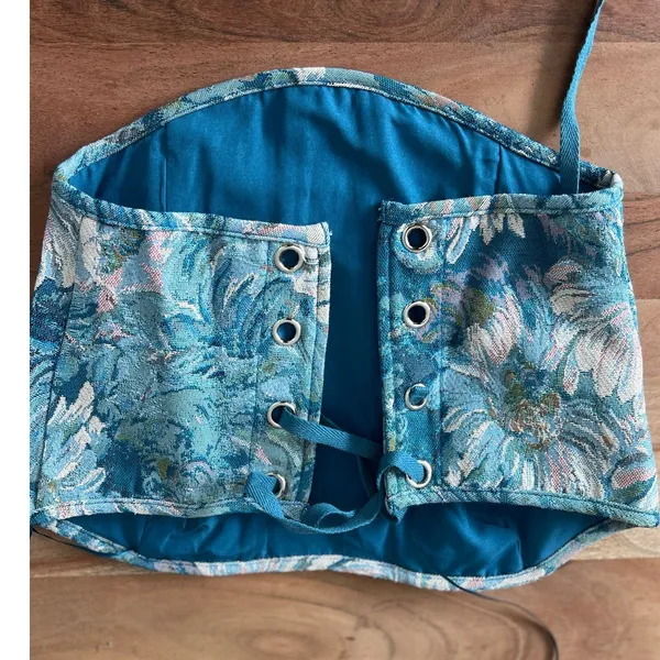 NWT M Lace Up Jacquard Corset Top Bustier Tapestry Tube Sleeveless Windsor Women - Image 3