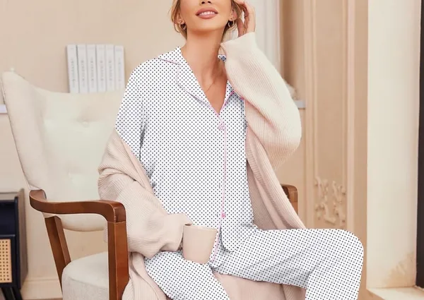 Ekouaer Polka Dot Pajama Top - Image 4