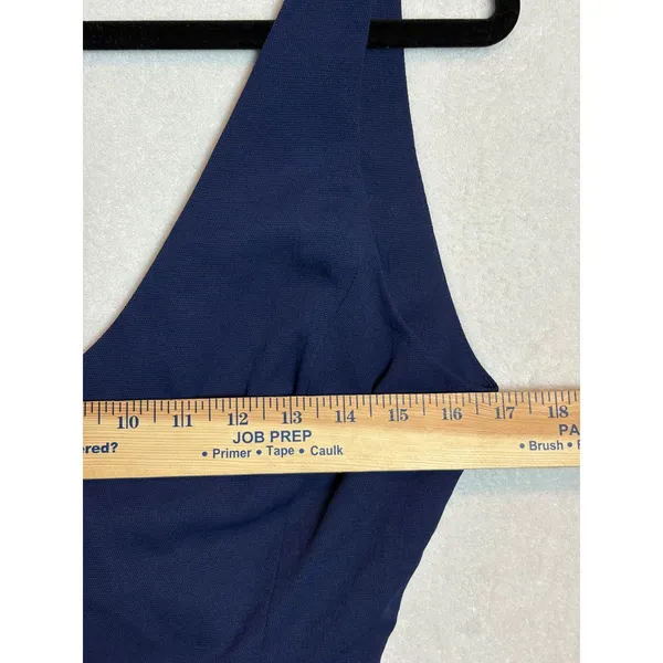 Wilfred Aritzia écoulement Navy Blue V-Neck Tie Back Wide Leg Jumpsuit - Image 10