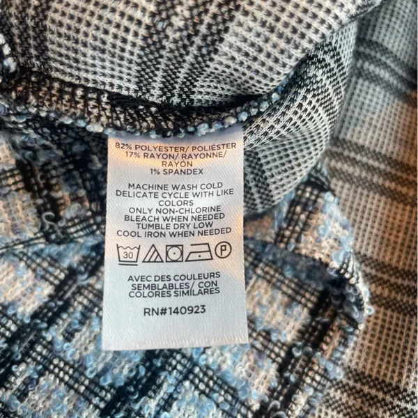 NWT Loft Blue and Navy Plaid Short Sleeve Dress - Size 12 - Image 7