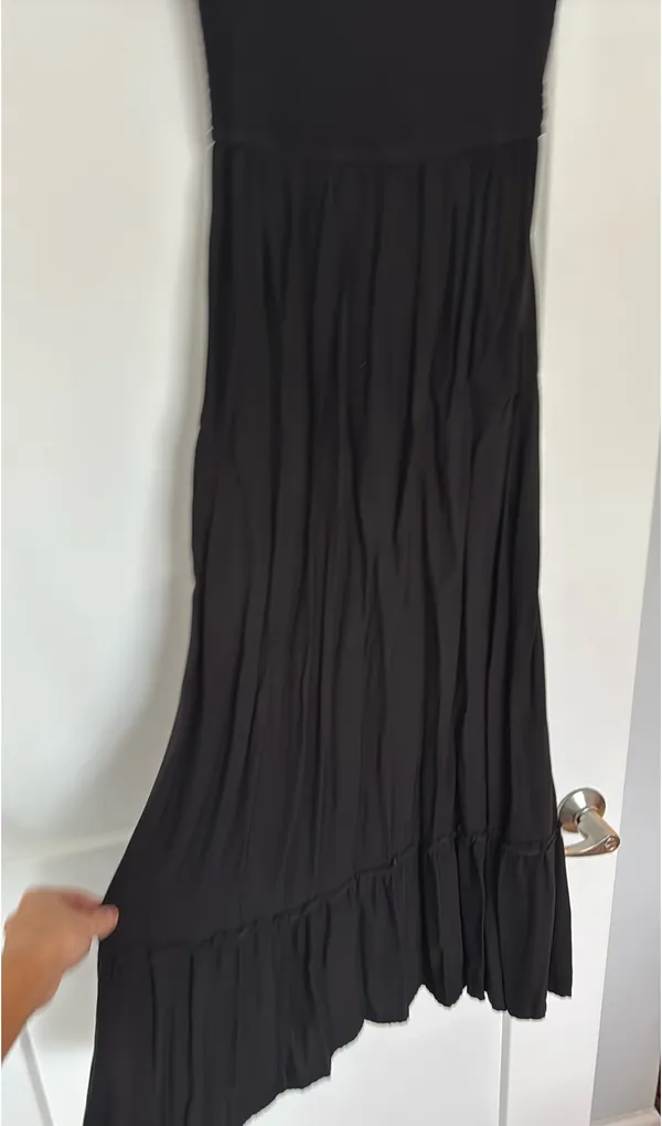 Strapless Black Maxi Dress Tiered - Image 4
