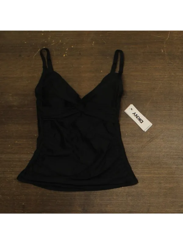 NWT DKNY Womens Twist-Front Tankini Swim Top DIMKS241 Black S - Image 2