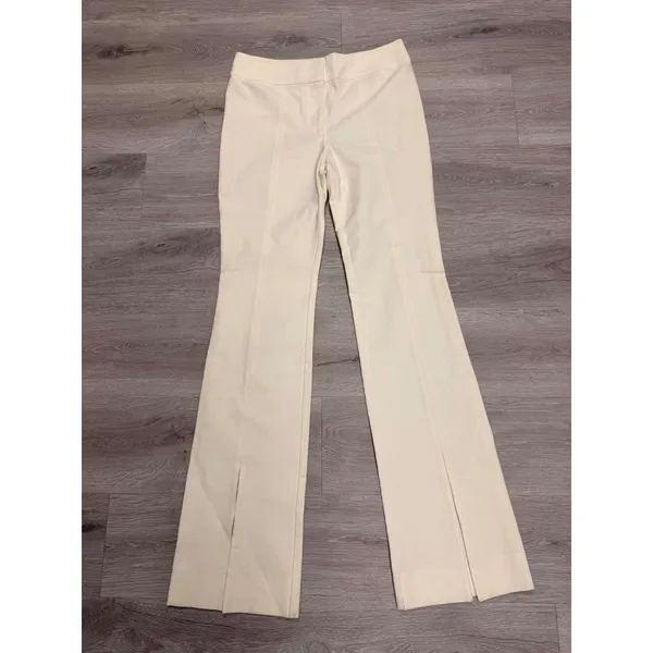 Maeve Slit-Hem Flare Trousers in Soft White Size 8 - Image 4