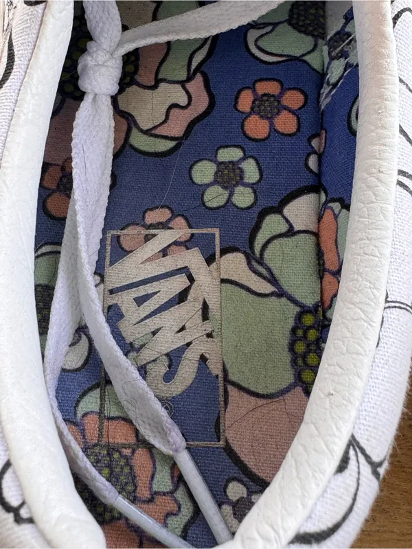 Vans Era Floral Canvas Sneakers White Black‎ Women’s 9.5 Classic Skate - Image 7
