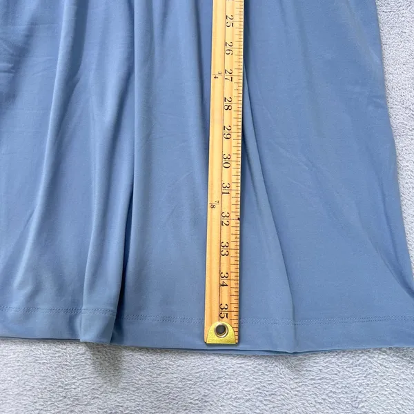 White House Black Market Light Blue Smocked Waist Dress‎ Small Cap Sleeves Midi - Image 8