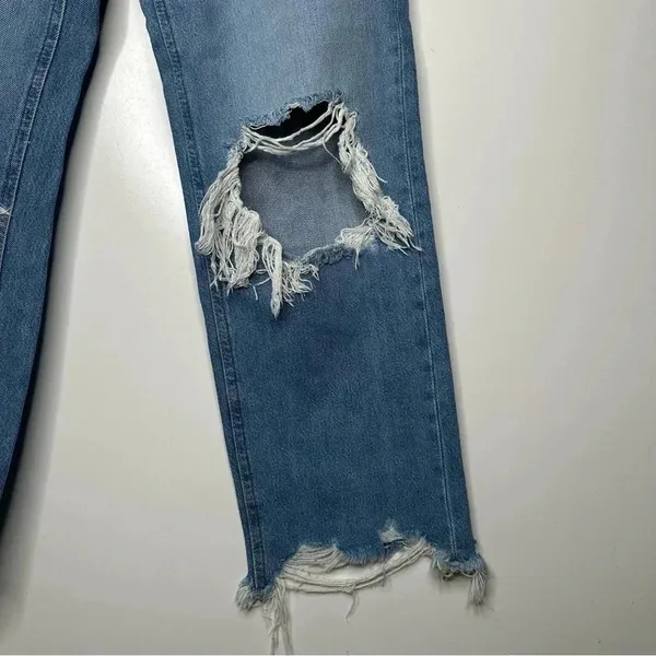 Free People Maggie Mid Rise Straight Leg Jeans in Aged To Perfection Size 27 - Image 7
