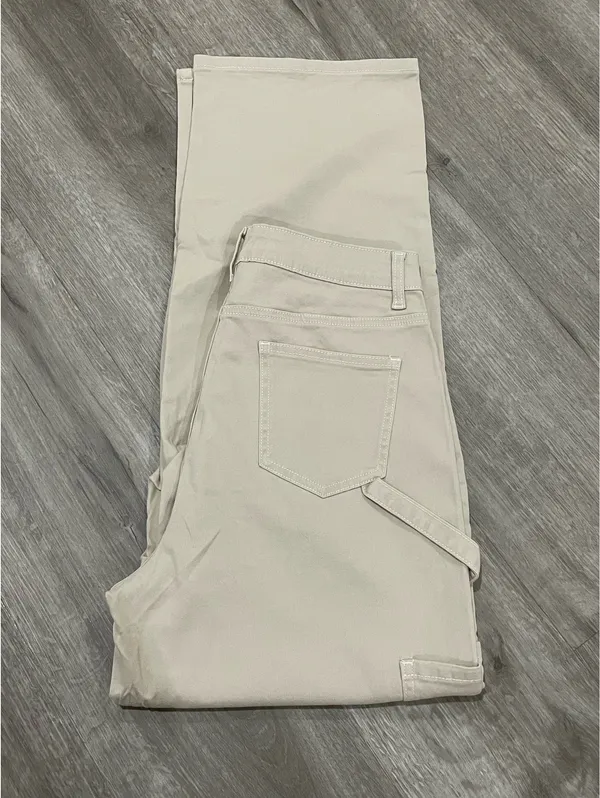 Tan High Waisted Cargo Pants Size L - Image 4