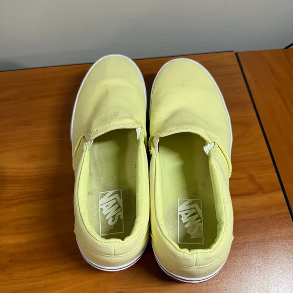 Vans Asher Platform Slip On Sneaker Shoe Yellow Canvas Butter Pastel Skater W9.5 - Image 5