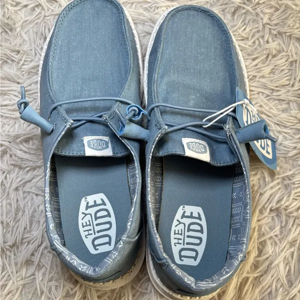 Hey Dude Wendy Stretch Canvas Light blue NWT Womens 9 - Image 3