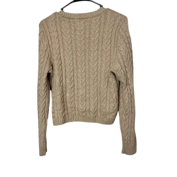 American Eagle Tan Cable Knit Sweater Size Large‎ - Image 7