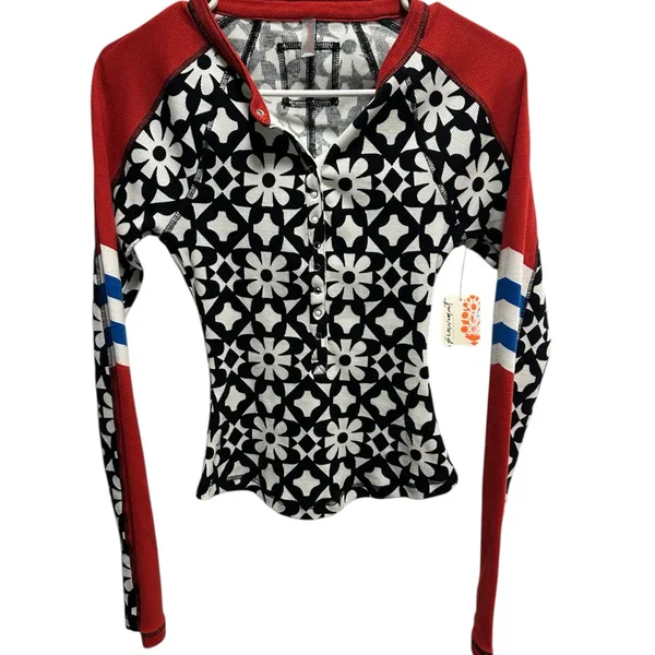 NWT FREE PEOPLE FP Movement Women's Kick Off Printed Layer Top in Aspen Onyx - Image 8