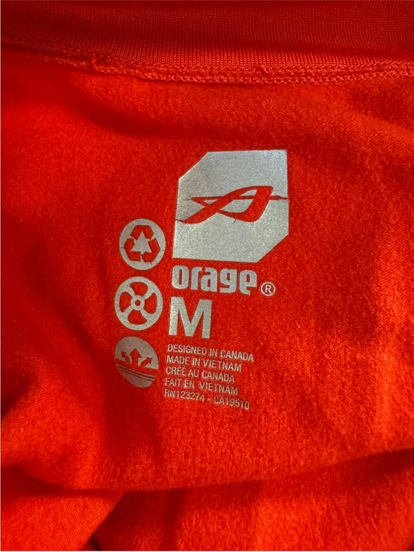 Orage Quarter Zip Thermal Pullover Top Women’s Medium Orange - Image 2