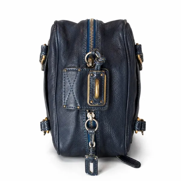 CHLOE Paddington Navy Blue Leather Tote Hand Bag w/ Padlock - Image 16