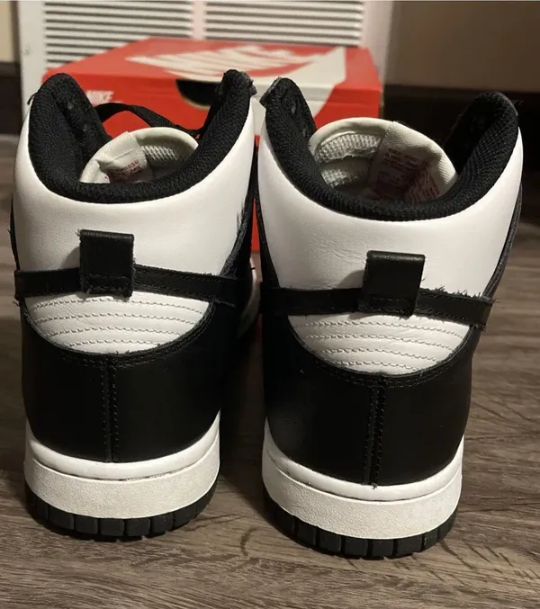 Nike Dunk High Black White Size 9 - Image 6