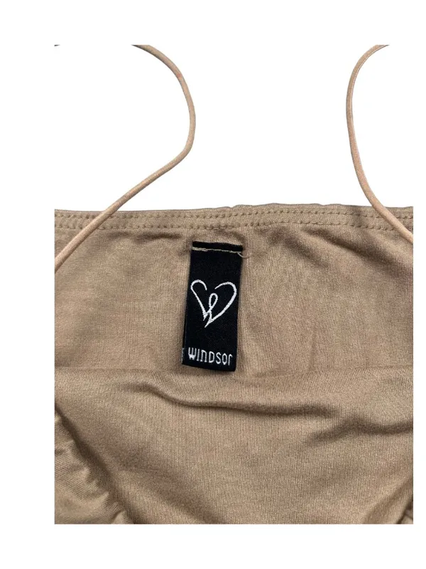 Windsor Tan Seamless Cropped Cami Tank Top Medium - Image 3