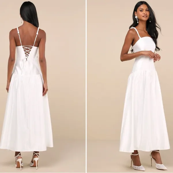 LULU's Chic Elegant Romantic Flowy Bridal Shower Bachelorette Elope Honeymoon - Image 3