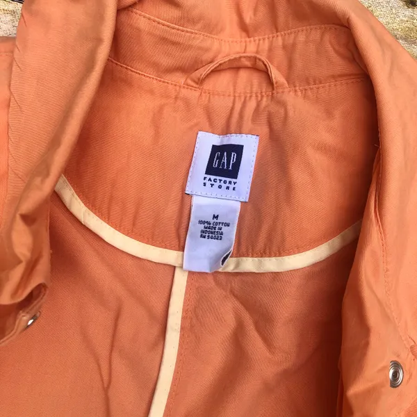 Gap VINTAGE 90’s Peach Rain Coat Long Jacket TRENCH - Image 10