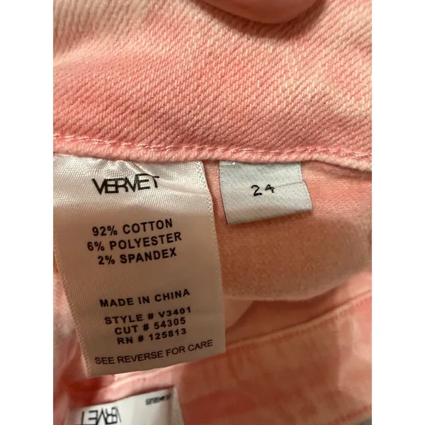Vervet Pink Cropped Jeans Button Fly‎ Patch Pocket Raw Hem Barbiecore 24 - Image 6