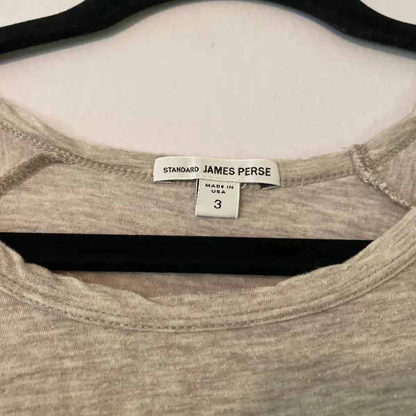Standard James Perse Gray Crewneck T-Shirt Tee Boxy Cotton Cashmere Women Large - Image 2