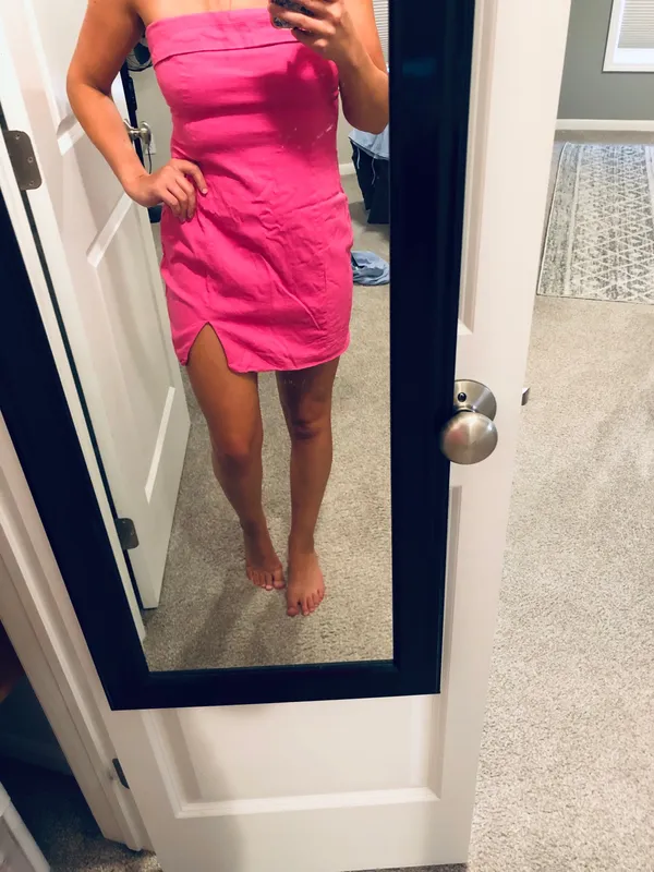 Altar’d State Strapless Mini Dress with Slit - Image 8