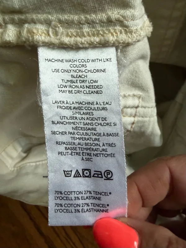 Pilcro Anthropologie Millie Low-Slung Barrel Cargo Pants Ivory Size 28 - Image 9