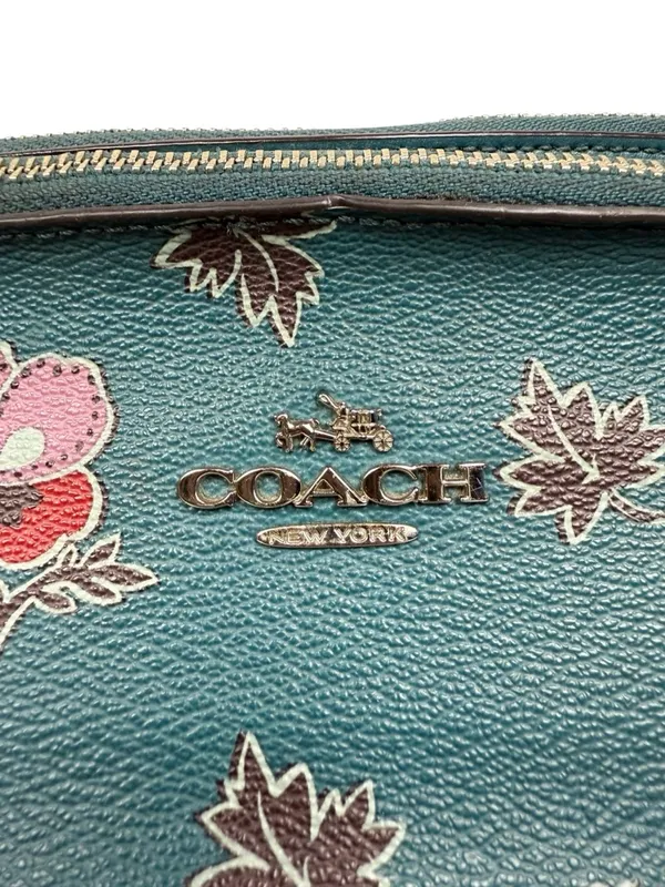 Coach Christie Carryall Dark Teal Wildflower Crossbody Bag Purse - Image 6