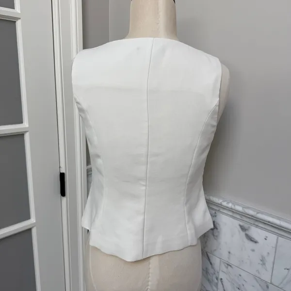 J.Crew Maia Scoopneck Vest Crepe Suiting Classic Minimalist Ivory 2 - Image 3