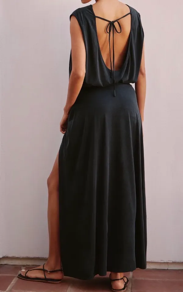 Anthropologie Celandine High-Slit Black Maxi Skirt, Size S - Image 5