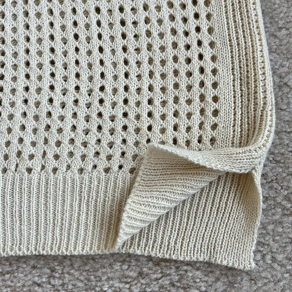Sleeveless Knit Mock Neck Sweater Top in Cream Beige Women's Medium - Image 3