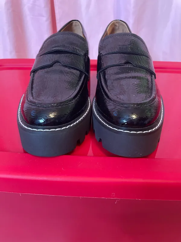 Franco Sarto Black Patent Leather Loafers, Women Shoe Size 9M - Image 2