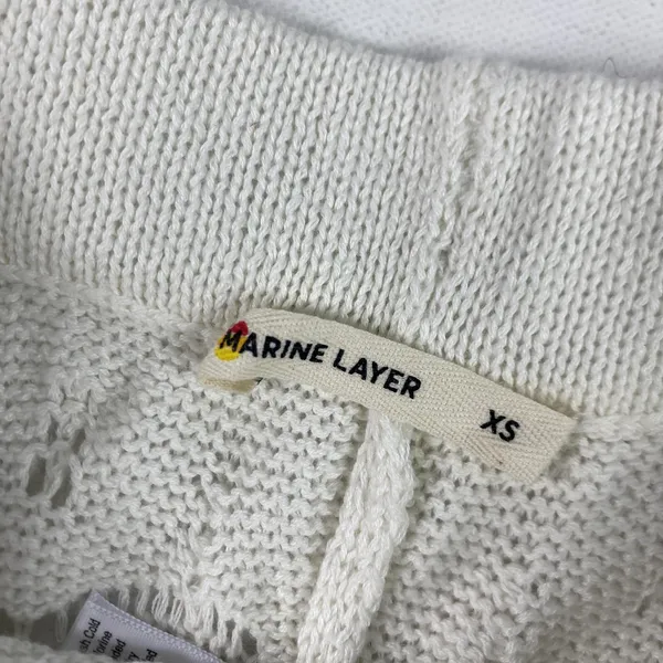 Marine Layer Pants Womens‎ XS White Crochet Knit Wide Leg Pull On Summer Lounge - Image 3