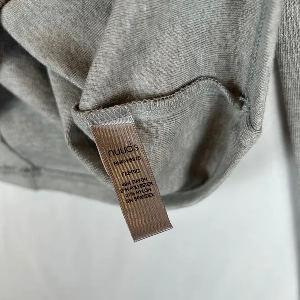 nuuds Womens Long Sleeve Ribbed Boat Neck Top Grey Heather WS-1241 Size M - Image 4