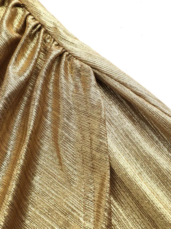 Cider NWT  METALLIC V-NECK SOLID WRAP MINI DRESS – SIZE SMALL - Image 7