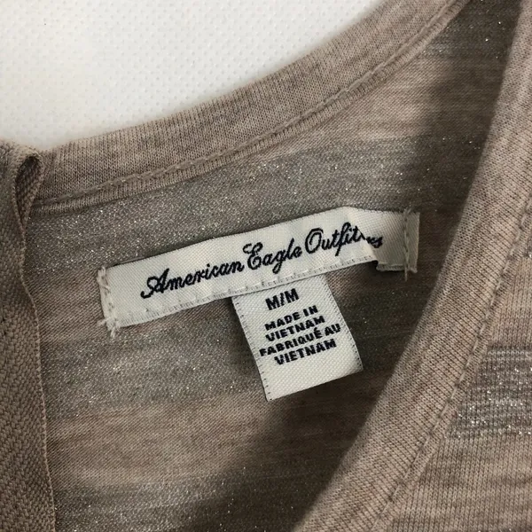 American Eagle Sleeveless Striped Metallic Swing Top Size Medium - Image 2