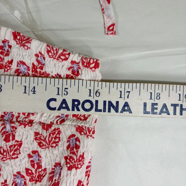 Roller Rabbit Target Pink Floral Smocked Tiered‎ Maxi Dress Tie Strap Lined NEW - Image 4
