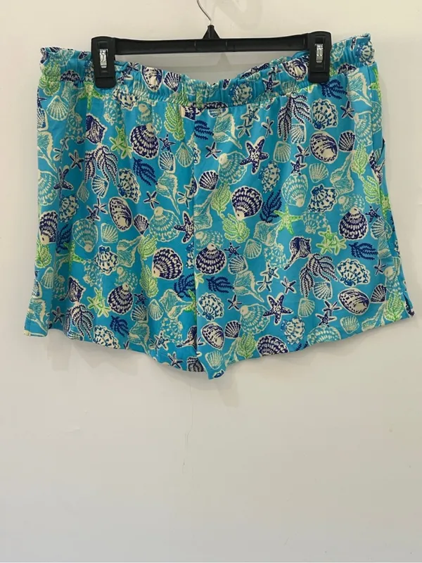 Cuddl Duds Pajama Set Cozy 2pc Tank Top Shorts NEW Blue Seashells XL - Image 9
