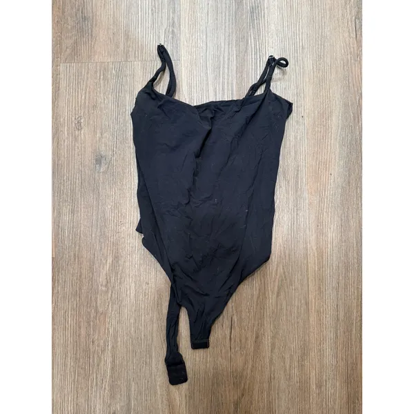 Suuksess Black Adjustable Strap Scoop Neck Thong Bodysuit Womens Size S - Image 2