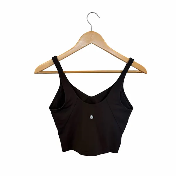 Lululemon Align Tank Black Nulu Cropped Shelf Bra Top Size 6 - Image 5