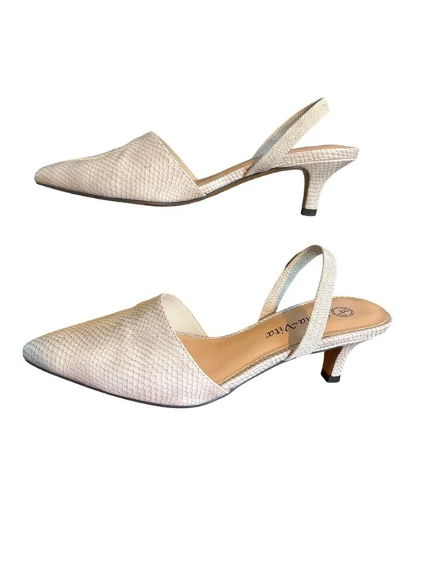 Bella Vita Sarah II Slingback Shoes Faux Natural Snake Kitten Heel Size 7.5M - Image 3