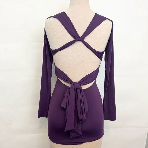 Lucy in the Sky Long Sleeve Twist Dress in Purple cocktail formal dress size S - Image 5