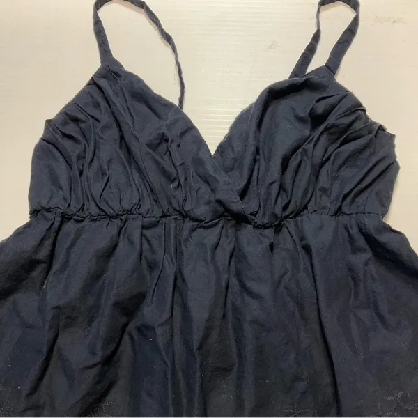 Banana Republic Navy Blue Eyelet Embroidery Tank Top Baby Doll Cotton Sz S - Image 2