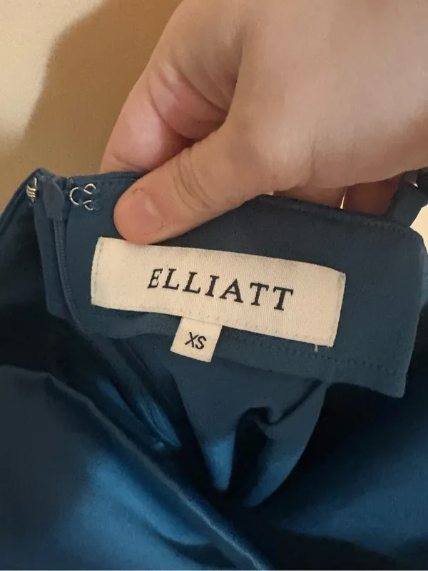 Elliatt Backstage cowl-neck satin mini dress in teal - Image 4