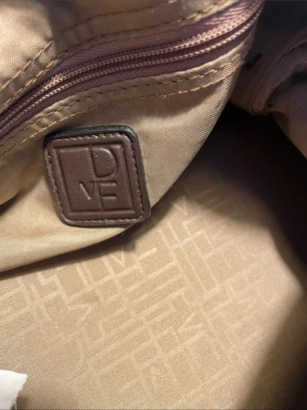 Diane Von Furstenberg Burgundy Monogram Travel Duffel with Dark Brown Trim - Image 12
