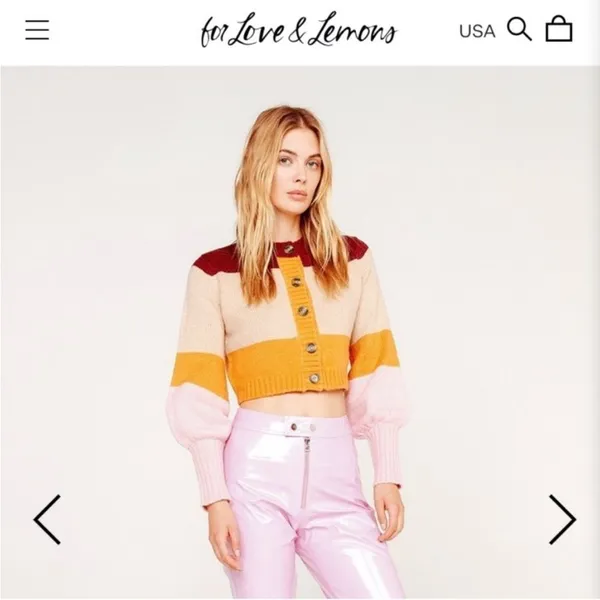 For Love & Lemons Hailey‎ Striped Cardigan size XS - Image 2