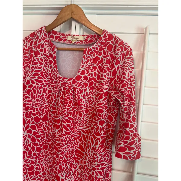 Aryeh‎ Coral And White Floral Dress Size Small - Image 4